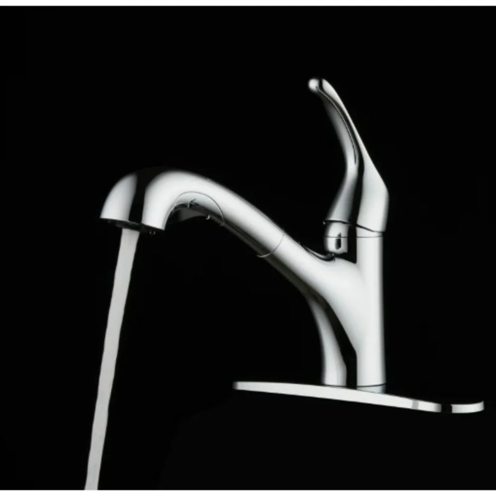 Mainstays Single-Handle Pull-Out Kitchen Faucet Polished Chrome 1 or 3 Hole